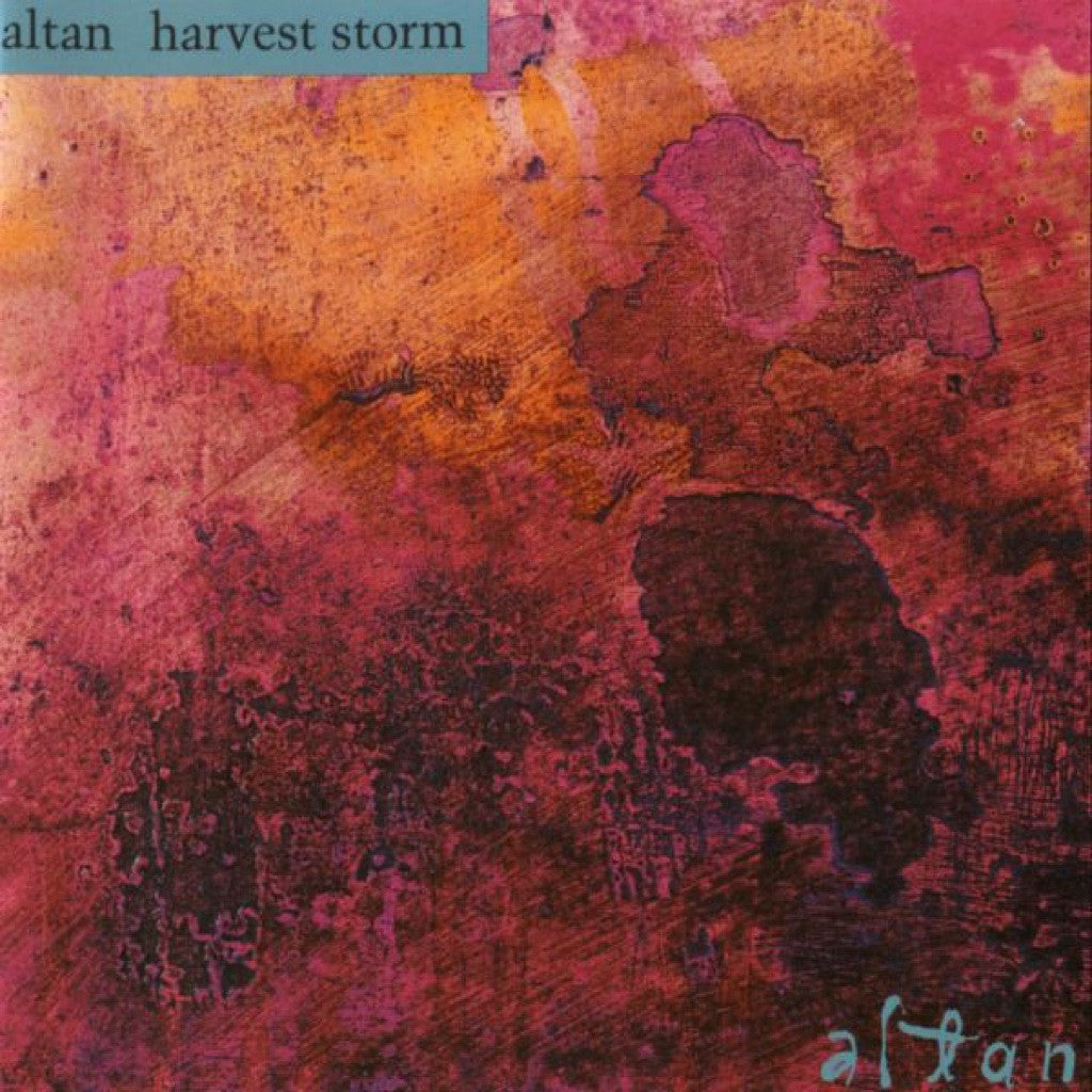 Album cover with abstract design and 'altan harvest storm' text