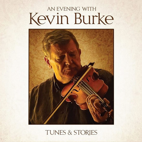 Kevin Burke plays his fiddle against a textured background
