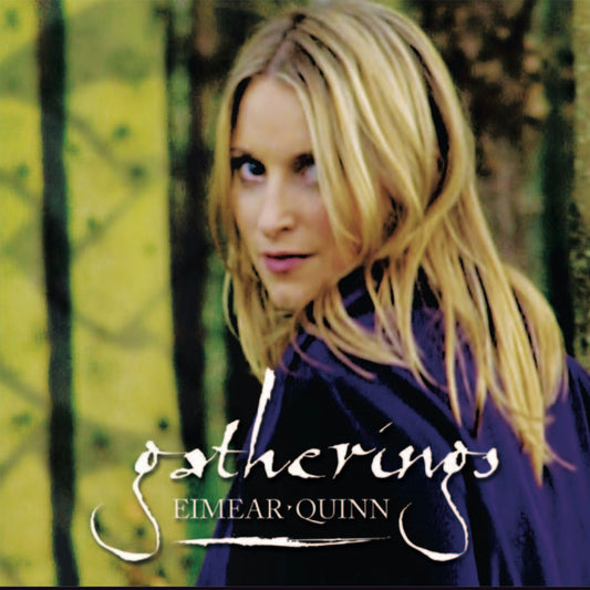 Album cover with a person with long blonde hair and a purple outfit, set against a blurred natural background.
