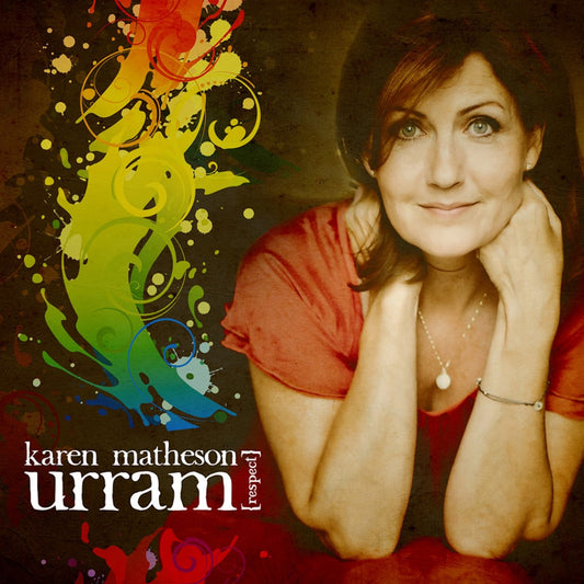 Album cover with a woman's portrait and colorful abstract design, featuring the text 'Karen Matheson urram [respect]'.