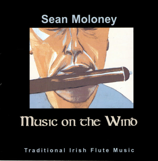 Album cover of 'Music on the Wind' by Sean Moloney featuring a man playing the flute.
