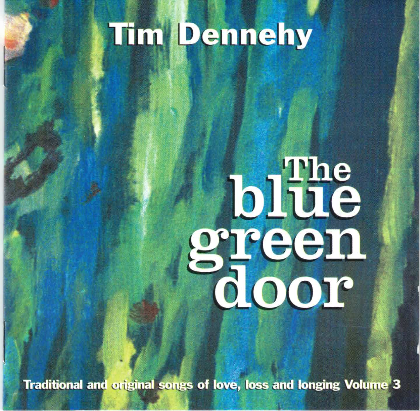 "The Blue Green Door" album title over an abstract blue and green painting