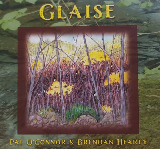 Book cover of 'Glaise' by Pat O'Connor and Brendan Hearty with a forest illustration.
